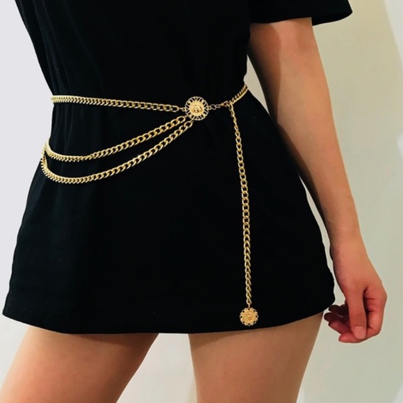 Vintage gold&silver multi layer waist chain *NWT* - Picture 2 of 8